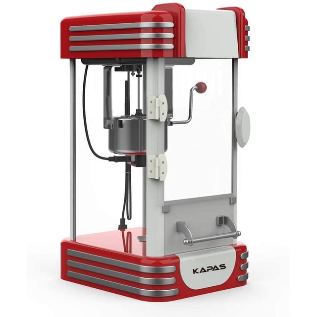 Máquina de palomitas de maíz KAPAS, máquina para hacer palomitas de maíz de mesa roja con accesorios KAPAS KPS-PP3600