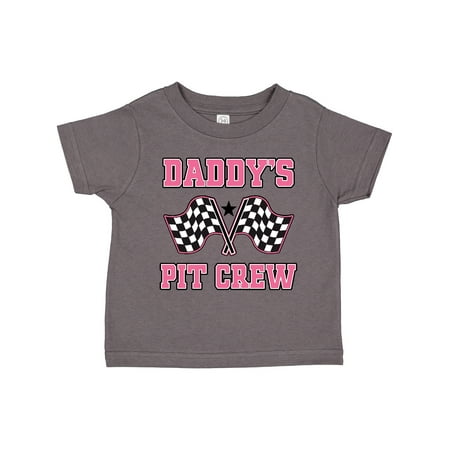 

Inktastic Daddy s Pit Crew Design with Checkered Flags Gift Toddler Toddler Girl T-Shirt