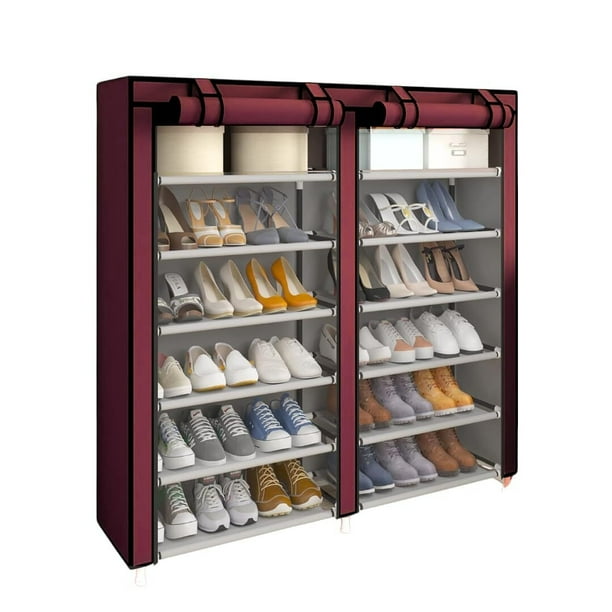 Estante Zapatero Organizador | Closet Armable para Calzado | Acero inoxidable | Closet para 36 Pares de Calzado | Tela Impermeable