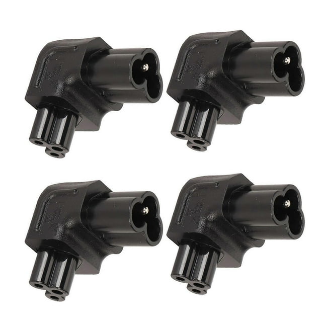 4PCS IEC320 C6 to IEC320 C5 Power Adapter Plug and Play C6 to C5 Right Angled 90 Degree Power Adapter for UPS PDU Server