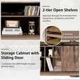 thumbnail image 3 of Resenkos Entertainment Centers,TV Stands,Sliding Barn Door TV Stand with Adjustable Shelf Cabinet-Dark Walnut, 3 of 8