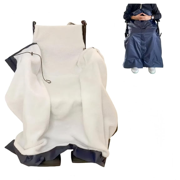 Wheelchair Waterproof Blanket XXL, Fleece Lined Warmer Cover Scooter Cosy for Wheelchair Keep Warm for Leg Fits Seat no Wider Than 22 inches（Vacuum Packaging）