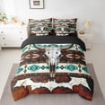thumbnail image 2 of Castle Fairy Western Tribal Aztec Bedding Comforter Set,Boho Bull Skull Full Bedding Set, 2 of 8