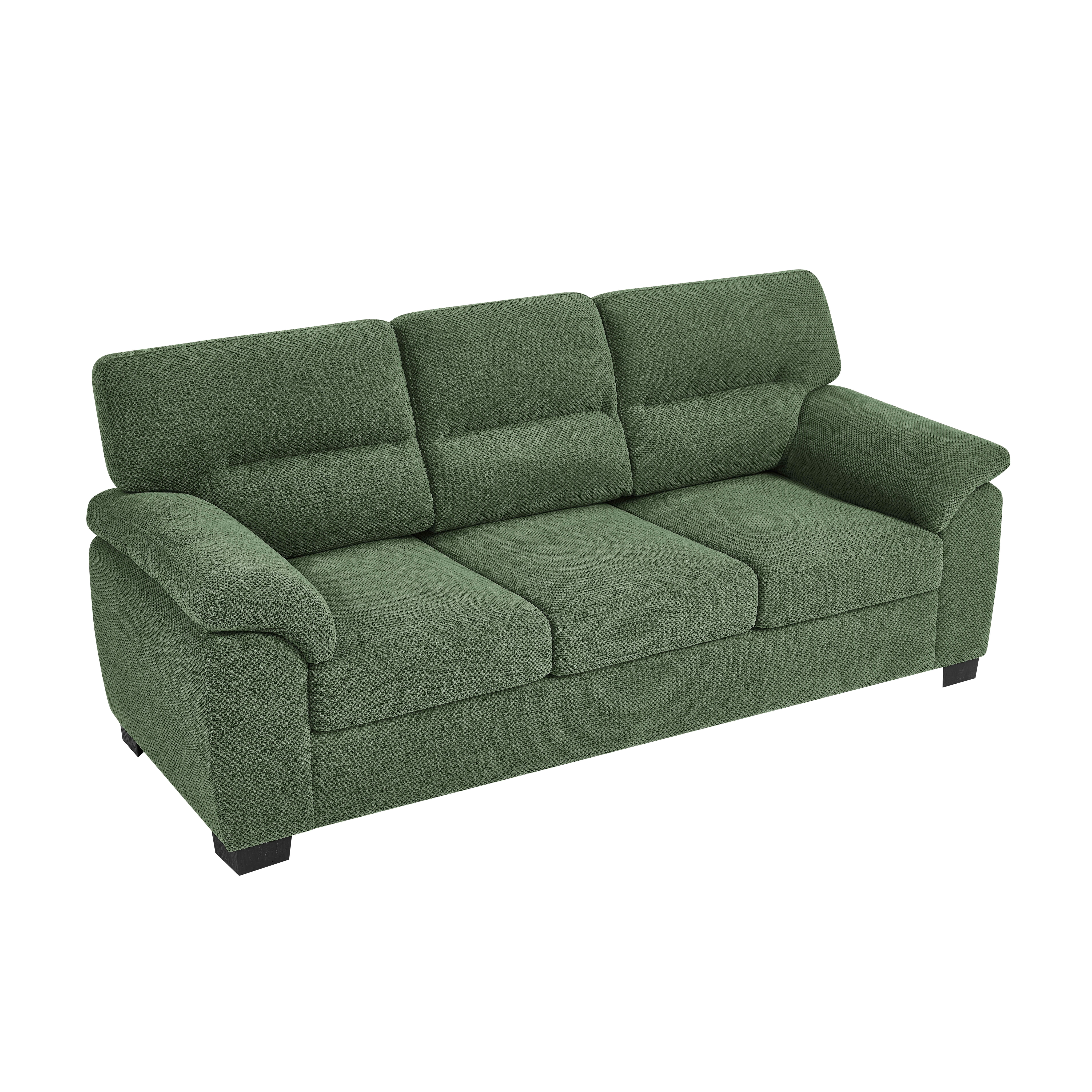 MAYEERTY 81 Inch 3‑Seater Sofa, Modern Textured Fabric Couch with Plush Track Arms & Solid Wood Frame for Living Room