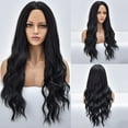 thumbnail image 3 of SUCS Medium Length Curly Hair Dyed Wave Female Wig, Natural Wave Wig Synthetic Heat, 3 of 5