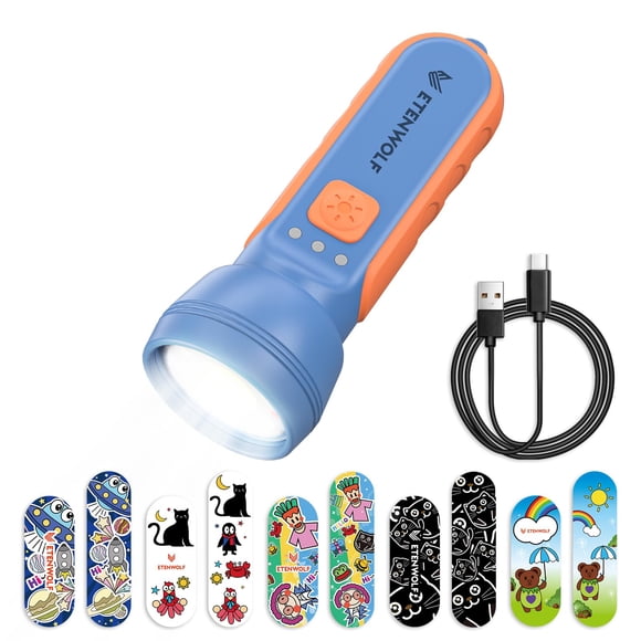 Linterna recargable ETENWOLF L1 de 1500 mAh, 6 modos, azul