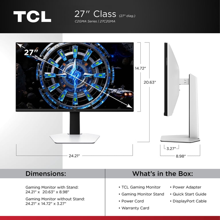 TCL 27" C2GMA QD-Mini LED 4K Gaming Monitor photo 2
