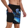 thumbnail image 3 of Picia Blue Viper Snake pattern Mens Swim Trunks with Compression Liner Stretch Beach Shorts Quick Dry with Zipper Pockets No-Chafing Board Shorts-Large, 3 of 9
