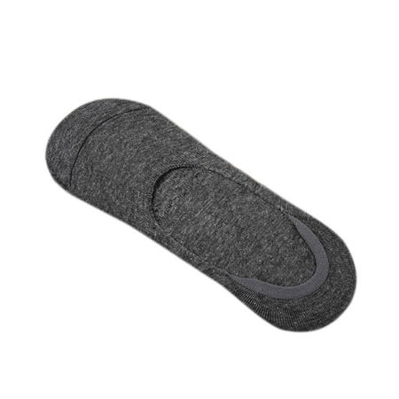 

2 Pairs Men Casual Cotton blend Boat Non-Slip Invisible Low Cut Socks Dark Grey