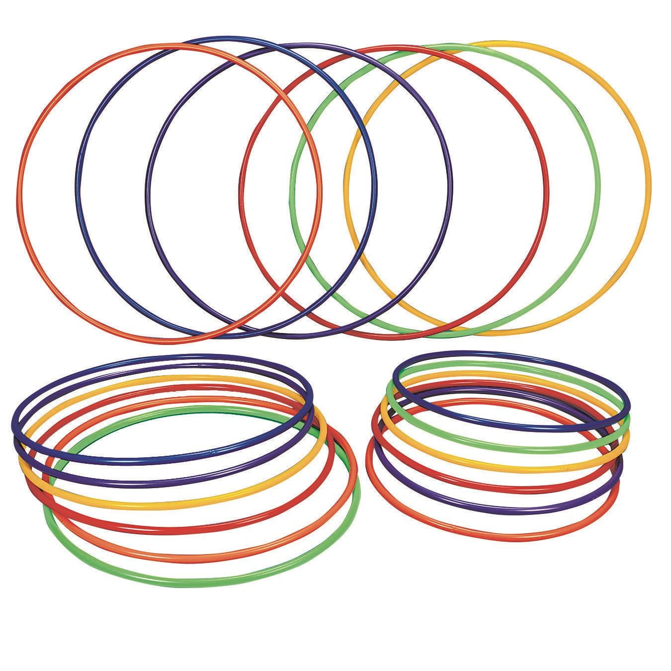 Champion Sports 24 Inch Plastic Hoops for Kids - 12 Pack, 6 Colors
