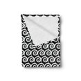 thumbnail image 2 of Black and White Soft Flannel Fleece Blanket, Monochrome Continuous Pattern with Revolving Circular Shapes Spirals, Cozy Plush for Indoor and Outdoor Use, 50" x 70", Black and White, by Ambesonne, 2 of 5