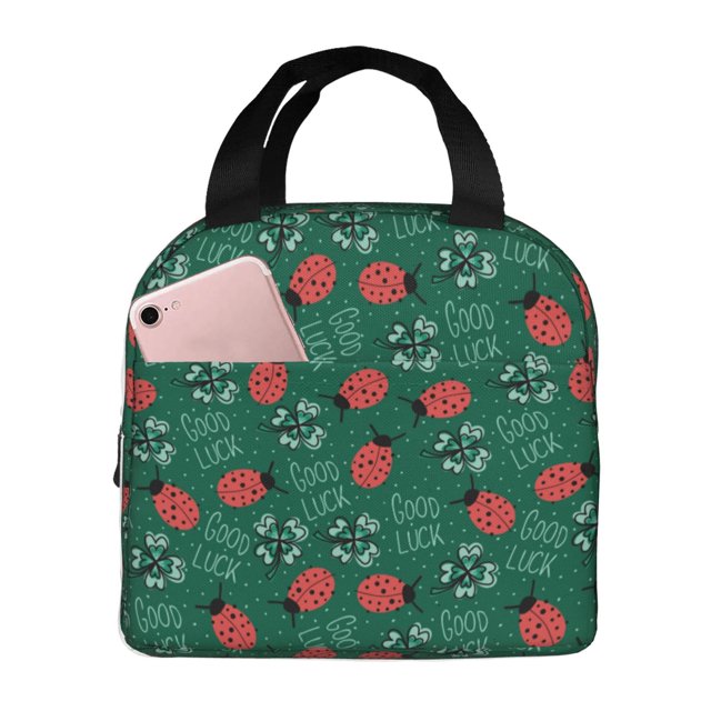 Disketp Good Luck Ladybug Bolsa Térmica para Almuerzo para Hombre y Mujer, Ideal para Trabajo, Senderismo y Picnic