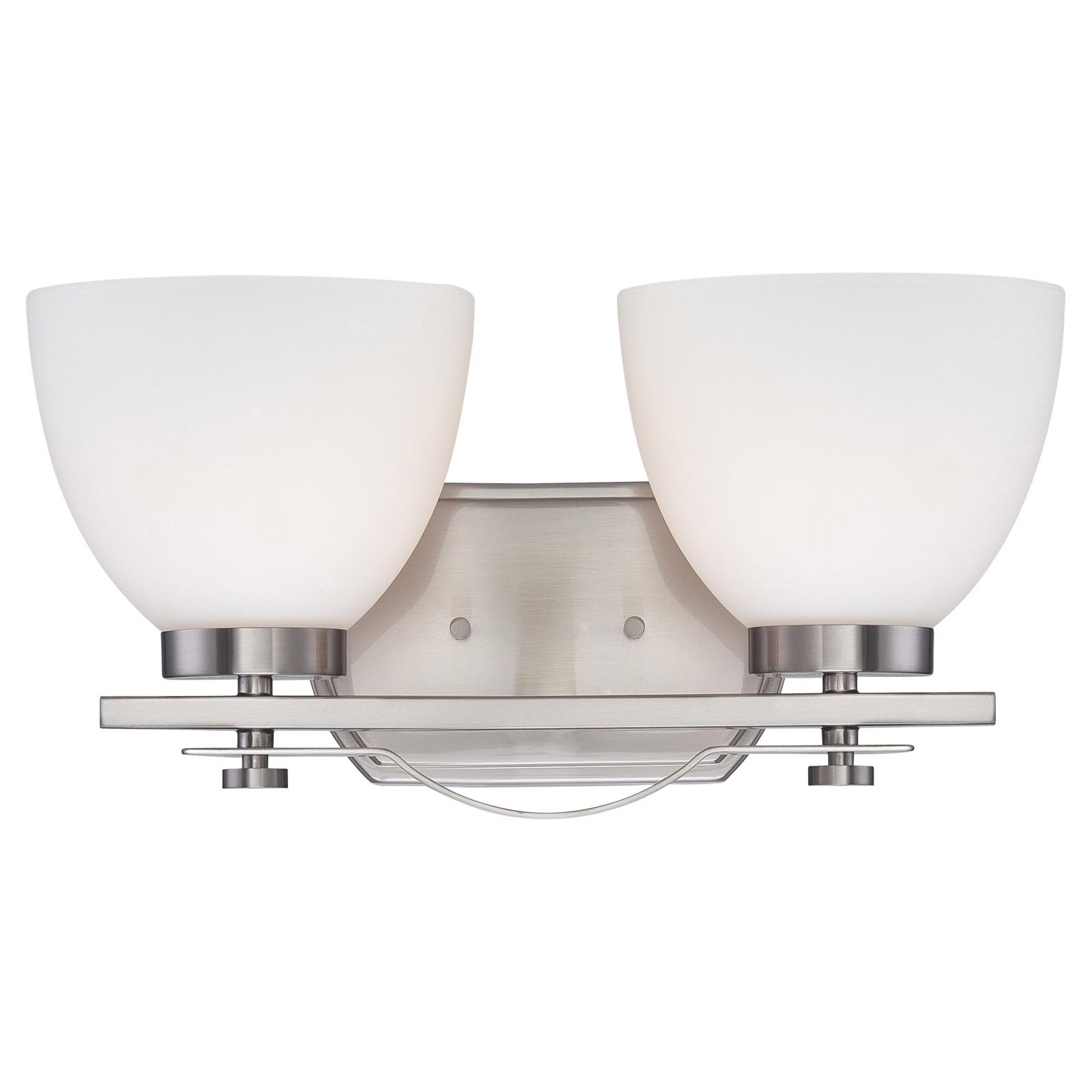 Two Light Vanity Fixture Brushed Nickel Finish