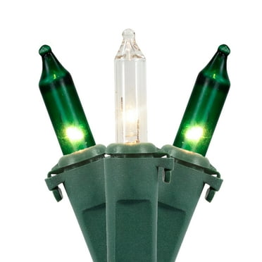 Northlight Mini Christmas Light Set - Green and Clear - 10' Green Wire - 50ct