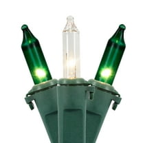 Mini Christmas Light Set - Green and Clear - 10' Green Wire - 50ct