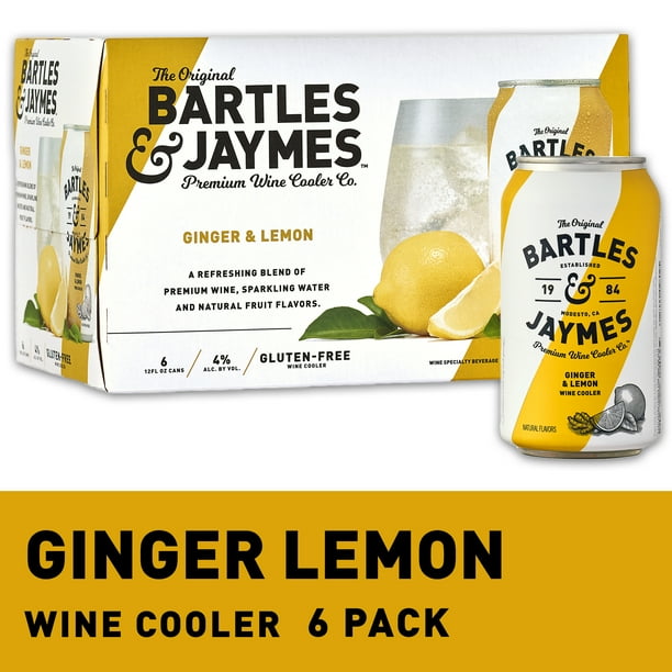 Bartles and Jaymes Ginger Lemon 355ml Can 6pk