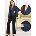 thumbnail image 2 of DARING DIVA Women's Notched Lapel One Button Work Office Suit Jackets S Dark Blue, 2 of 6