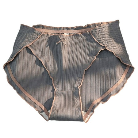 

Kripyery Cotton Briefs Breathable Ruffle Bowknot Decor Panties Women Accessory