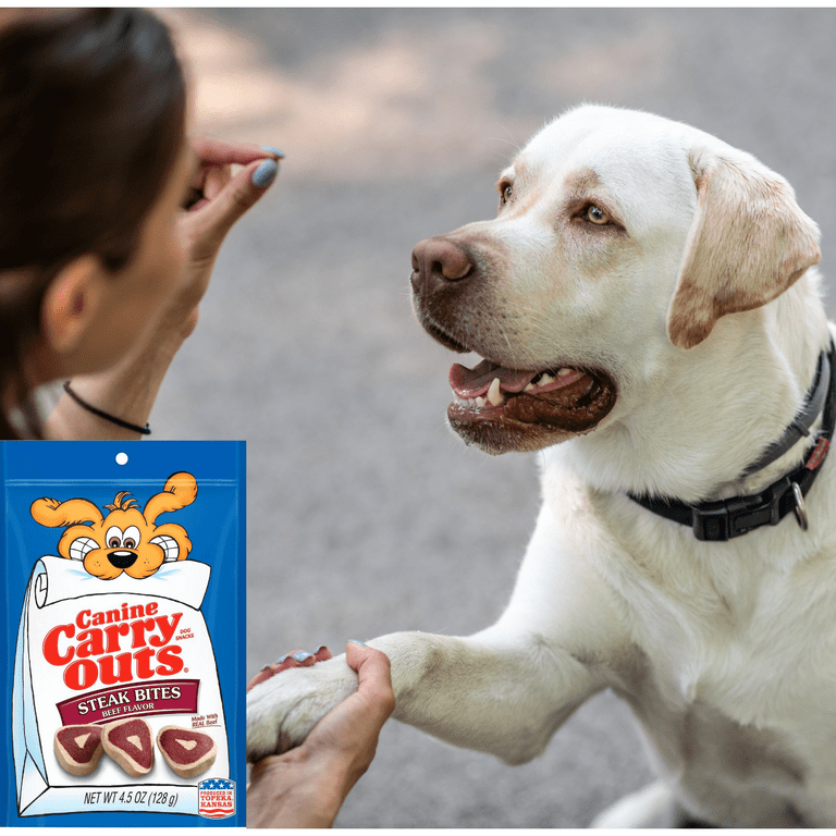 Canine carry top outs steak bites