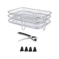 thumbnail image 4 of GUOOL Air Fryer Rack 3 Layered Baking Basket Pan Multiuse Nonstick Three Stackable Rectangle, 4 of 9