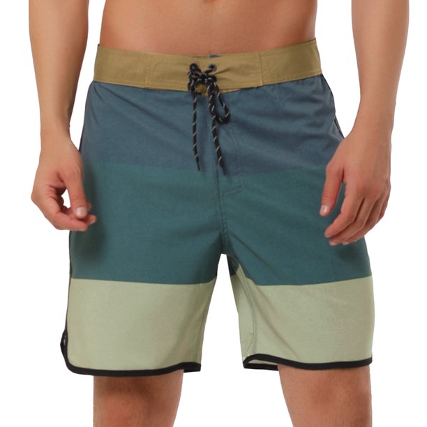 Pantalones cortos de surf Lars Amadeus con cordón de natación en bloque de color Gris 34