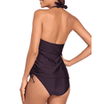 thumbnail image 3 of Hilor Womens Ruched Two Piece Bathing Suits Tummy Control Swimwear Halter Tankini Swimsuits, 3 of 6
