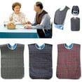 thumbnail image 1 of 3 Pack Adult Bibs With Crumb Catcher - Washable Adult Dining Bib, Large Adult, 1 of 5