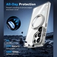 thumbnail image 6 of Dteck for Samsung Galaxy S25 Plus Case with 360° Rotatable Magnetic Stand, Compatible with Mag-Safe Military-Grade Protection Shockproof TPU+PC Matte Back Cover ,Clear, 6 of 6