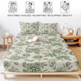 thumbnail image 5 of Queen Size Fitted Sheet Set - Sage Green Rose 3 Piece Bedding Sets 16" Deep Pocket Fitted Sheet with 2 Pillowcases, Farmhouse Vintage Botanical Floral Burlap Brushed Microfiber Hotel Bed Sheets, 5 of 9
