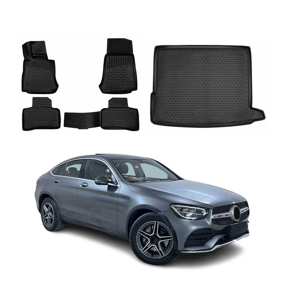 OMAC Custom Floor Mats & Cargo Liners for Mercedes GLC X253 2016-2022 TPE Black
