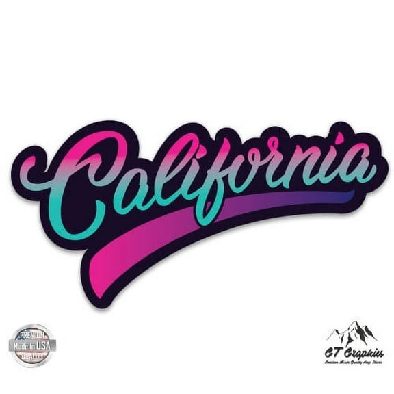 California Swoosh - 3" Vinyl Sticker - For Car Laptop I-Pad Phone Helmet Hard Hat - Waterproof Decal