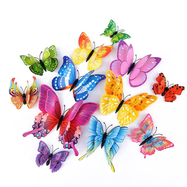 Pegatinas 3D OPSEAM para decoración de pared con forma de mariposa, 24/48 unidades, con imanes