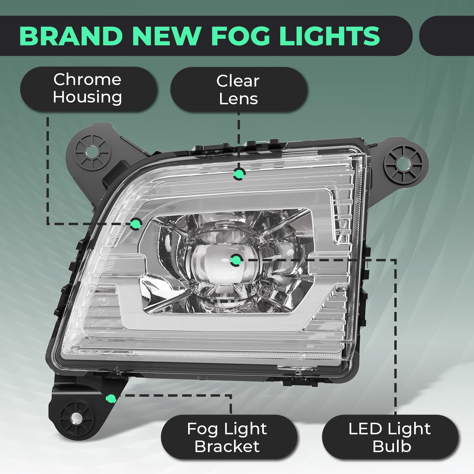 KOJEM LED Fog Lamps Fit for 2019-2022 Chevy Silverado 1500 Front Fog Light Pair w/Wiring+Switch LH & RH Chorme Housing Clear Lens