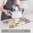thumbnail image 6 of Placemat Set of 6 Watercolors Bird Flowers Placemats for Dining Table Orange Floral Leaf Washable Table Mats for Kitchen and Party Decor Indoor & Outdoor Use, 6 of 8