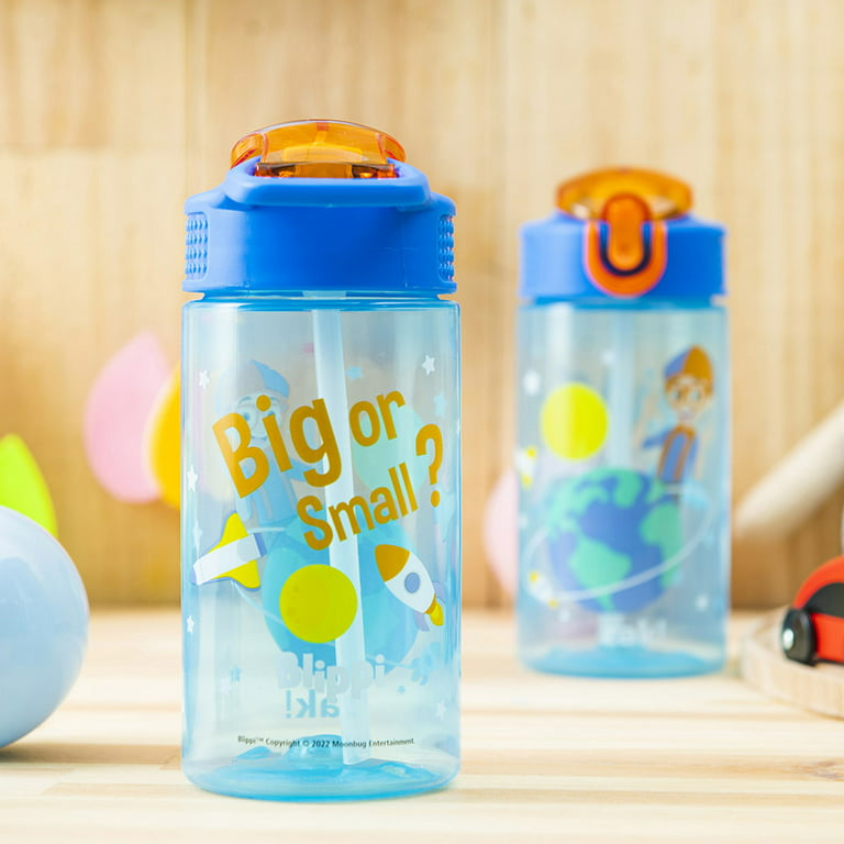 Blippi Kids Leak Proof Water Bottle with Push Button Lid and Spout