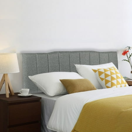 Headboard Fabric Upholstered Full/Queen Size Headboard With Heavy Duty With Gray Nailheads