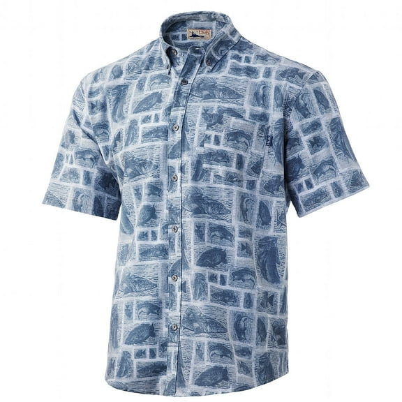 Huk KC Kona Stamped Short Sleeve Flats, XLarge Buttondown Shirt