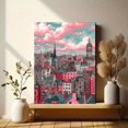 thumbnail image 6 of Dreamy Pink Cloud Cityscape Canvas Print Home Wall Decor, 6 of 8