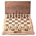 thumbnail image 3 of Juego de ajedrez AMEROUS magnético de madera de 15.6 pulgadas con ranuras de almacenamiento, 3 of 9