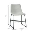 thumbnail image 4 of Walker Edison Full Back Faux Leather Dining Chair, Set of 2, Grey, 4 of 11