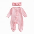 thumbnail image 5 of JUMEYU Neutral Baby Clothes Winter Baby Boy Girl Jumpsuit Long Sleeve Plaid Romper Button Playsuit Unisex Fall Casual One Piece Outfit 0 3 6 9 12 18 24 Months (Pink,6-12 Months), 5 of 5