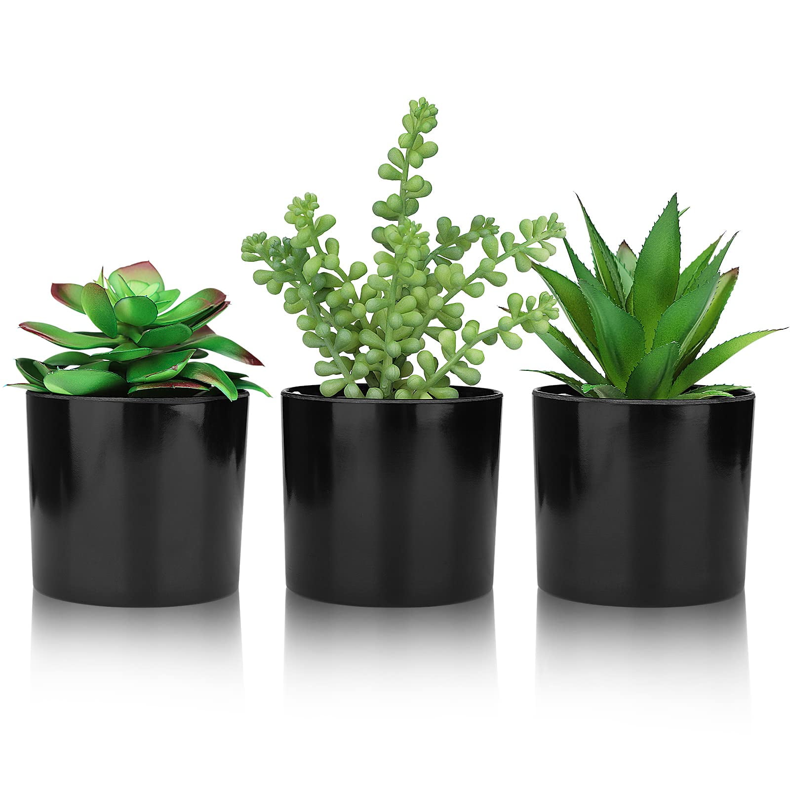 Hopewood Artificial Succulents Faux Potted Plant Decor, Small Fake