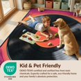 thumbnail image 4 of Design&I 8'x10' Washable Area Rug Wet Vinyl Cd Record Music Retro Groovy Swirl Border Tapete Redondo for Living Room, Family Extra Large Skid-Resistant Low Profile, 4 of 7