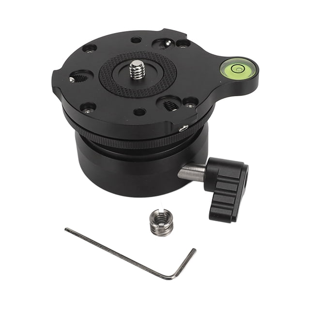 DEWIN Tripod Head Leveling Base Camera Leveler Tripod Leveling Base Half Ball with Offset Bubble Level and Bubble Level Bag