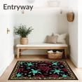 thumbnail image 3 of ODIKA 4'x6' Machine Washable Non-Slip Area Rug, Elegant Underwater Fauna Absorbent Non Skid Welcome Doormat High Traffic Rug with Pad, Black, 706903, 3 of 8