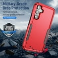 thumbnail image 3 of SaniMore for Samsung Galaxy S23 FE 5G Case, Military Grade Drop Protection Hard PC + Shock Absorption TPU Bumper Dual-Layer Shockproof Anti-Scratch Cover for Galaxy S23 FE 5G 6.4" 2023, Red+Black, 3 of 7