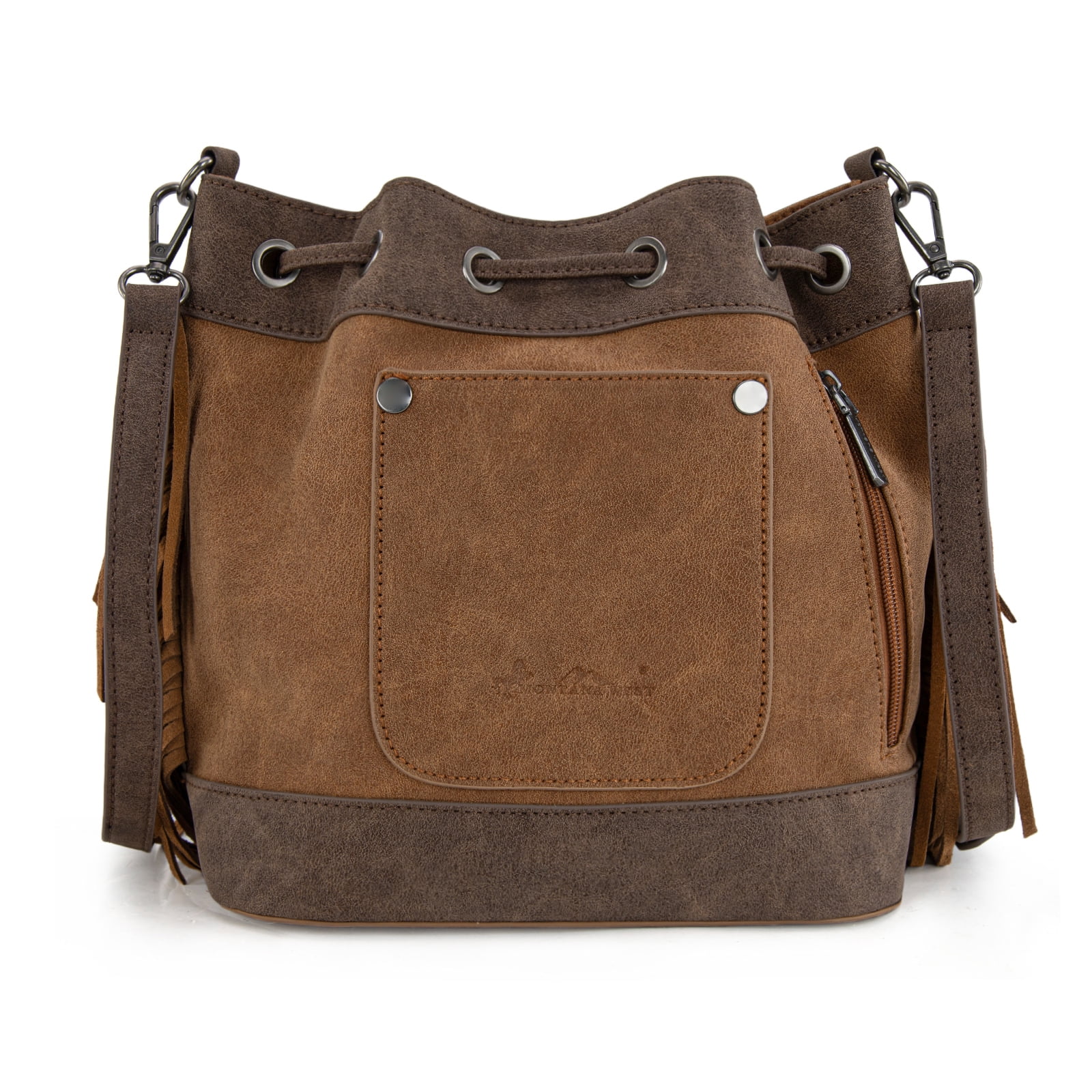 Montana West Aztec Bucket Bags for Women Western Fringe Crossbody Bag Vintage Drawstring, Coffee
