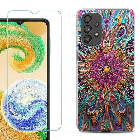 Shockproof Fashion Phone Case for Samsung Galaxy A23 5G, with Tempered Glass Screen Protector, by OneToughShield ® - Doodle Art