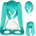 thumbnail image 1 of Wig Long Straight with 2 Ponytail Wig Hatsune Miku Cosplay, 1 of 1