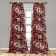 thumbnail image 2 of Garden Scene Window Curtains, Vintage Color Palette Drawn Flowers Boho Romantic Feelings Print, Lightweight Decor 2-Panel Set with Rod Pocket, Pair of - 28"x95", Paprika and Laurel Green, by Ambesonne, 2 of 3